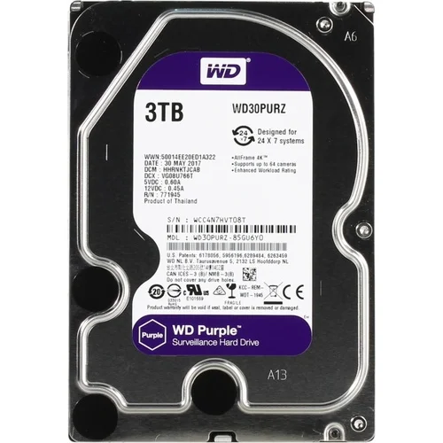 Western Digital Жесткий диск 3 ТБ WD Purple WD30PURZ