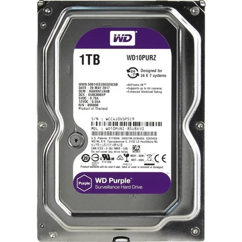 Western Digital Жесткий диск 1 ТБ WD Purple WD10PURZ